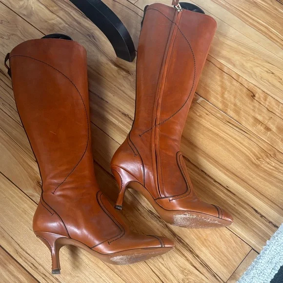 Louis Vuitton Tan Leather Heeled Boots - Picture 8 of 15
